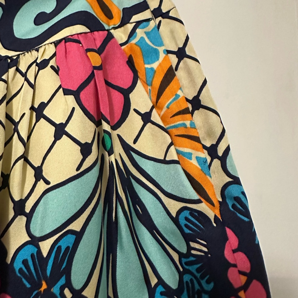 Lilly Pulitzer Silk Antego Multicolor A-Line Skirt - Picture 3 of 5